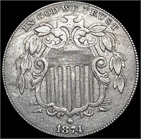 1874 Shield Nickel CLOSELY UNCIRCULATED