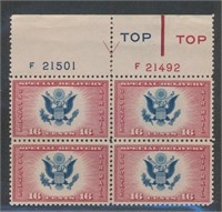 USA #CE2 PLATE# BLOCK OF 4 MINT EXTRA FINE NH