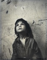 Jan Saudek 'Boy Looking Up' Silver Gelatin