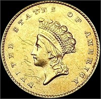 1854 Rare Gold Dollar CHOICE BU