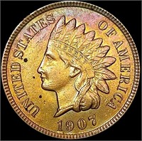 1907 RB Indian Head Cent CHOICE BU