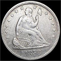1858-O Seated Liberty Quarter CLOSELY UNCIRCULATED