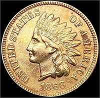 1866 RD Indian Head Cent CHOICE BU
