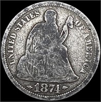 1874-S Arws Seated Liberty Dime NICELY CIRCULATED