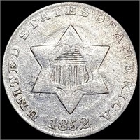 1852 Silver Three Cent CLOSELY UNCIRCULATED