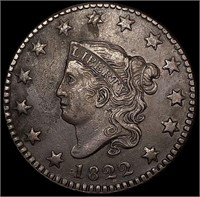 1822 Coronet Head Large Cent CLOSELY UNCIRCULATED