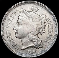 1867 Nickel Three Cent LIGHTLY CIRCULATED