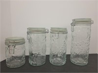 4 piece Glass Canister Set - All in Great Shape!