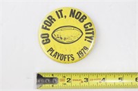1979 Nob City Indiana Football Button Playoffs