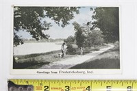 1925 Fredericksburg Indiana Postcard Lake Scene