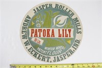 Patoka Lily Jasper IN 98lbs Wheat Label