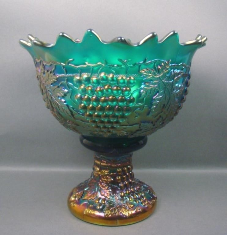 N'Wood Teal/ Green G&C Mid Size Punch Bowl/Base