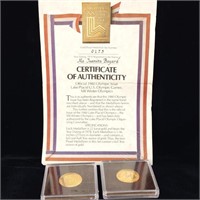 1980 XIII Olympic Gold Coins w/COA 22K 1 Troy oz