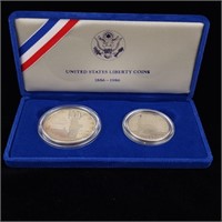 US 1986 1/2 Dollar& Silver Dollar Proof