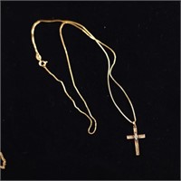 Gold Chain with Cross 585 Italy 14K 5.49 Grams