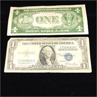 1935 Silver Certificate $1.00 X2