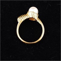 18K Gold Ring w/Pearl