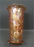 Circa 1912 Fenton Marigold Peacocks Garden Vase