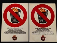 (5) 1980’s Don’t Burn Rules Posters