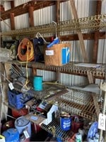 Wire Shelf with assorted tools & equipment