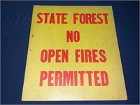 State Forest No Fires Sign