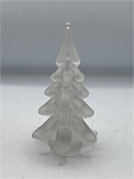 Vintage Satin Art Glass Christmas Tree Figurine