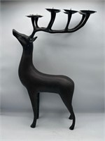 Tall Heavy Bronze Standing Deer Candelholder