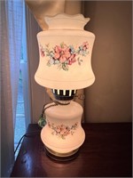 Vintage Hurricane Hand Painted Floral Table Lamp