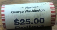 George Washington uncirculated $25 roll of $1