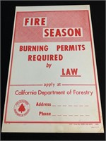 California Department of Forestry Burning Poster