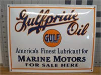 Gulfpride enamelware sign