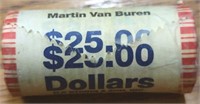 Martin van Buren uncirculated $25 roll of $1