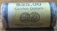 Sacagawea uncirculated $25 roll of $1 coins