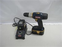Ryobi Cordless Drill W/Battery & Charger Powers On