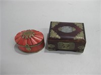 Two Decorative Jewelry Boxes Largest 5.5"x 4"x 3"