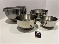 Stainless Steel Mixing Bowls 9", 8", 7" & 5"
