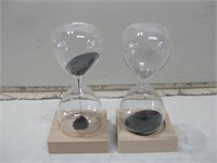 Two 7" Tall Hour Glasses W/Stands
