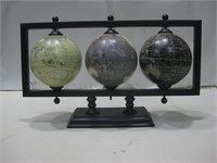 14"x 8" Three Globes Spinning Decor