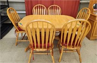 Wooden Table Set - Table, 6 Chairs and Cushions,