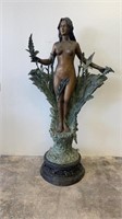 Signed 7Ft Bronze Nude Aphrodite Fountain