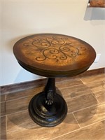 Upscale Round Wooden Chairside Table