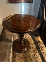 Upscale Round Wooden Chairside Table