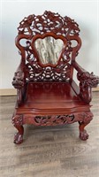 Stunning Chinese Dragon Carved Rosewood Chair