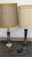 2 Hollywood Regency Marble Lamps