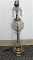 Hollywood Regency Crystal Chandelier Lamp