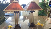 2 Mission Square Table Lamps