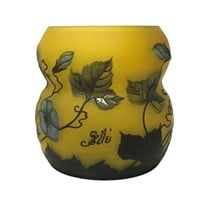 Art Nouveau Romanian GALLE Art Glass Vase