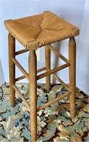 Stool with Rush Seat 27.5”H