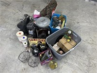 Misc Items,Baskets, Metal Trashcan, Air Compresser