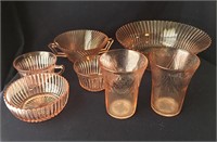 Vintage Depression Pink Glass(cups/bowls/glasses)